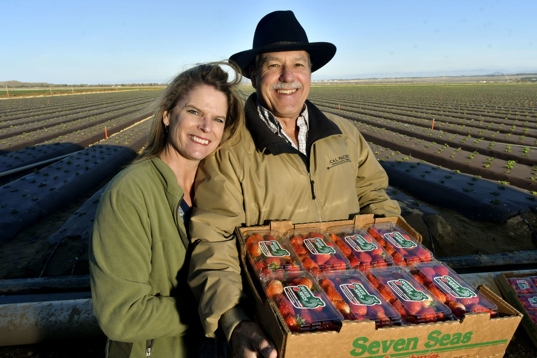 Donna and Greg France strawberries